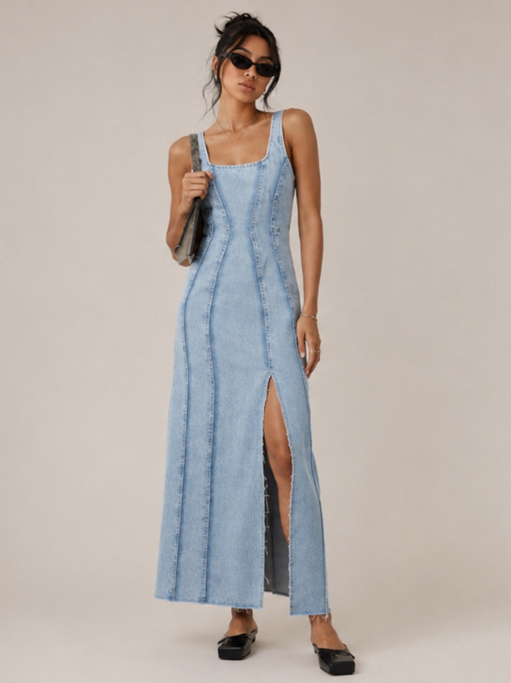 Nwt Dala On Tap Denim Midi Dress Size Xs